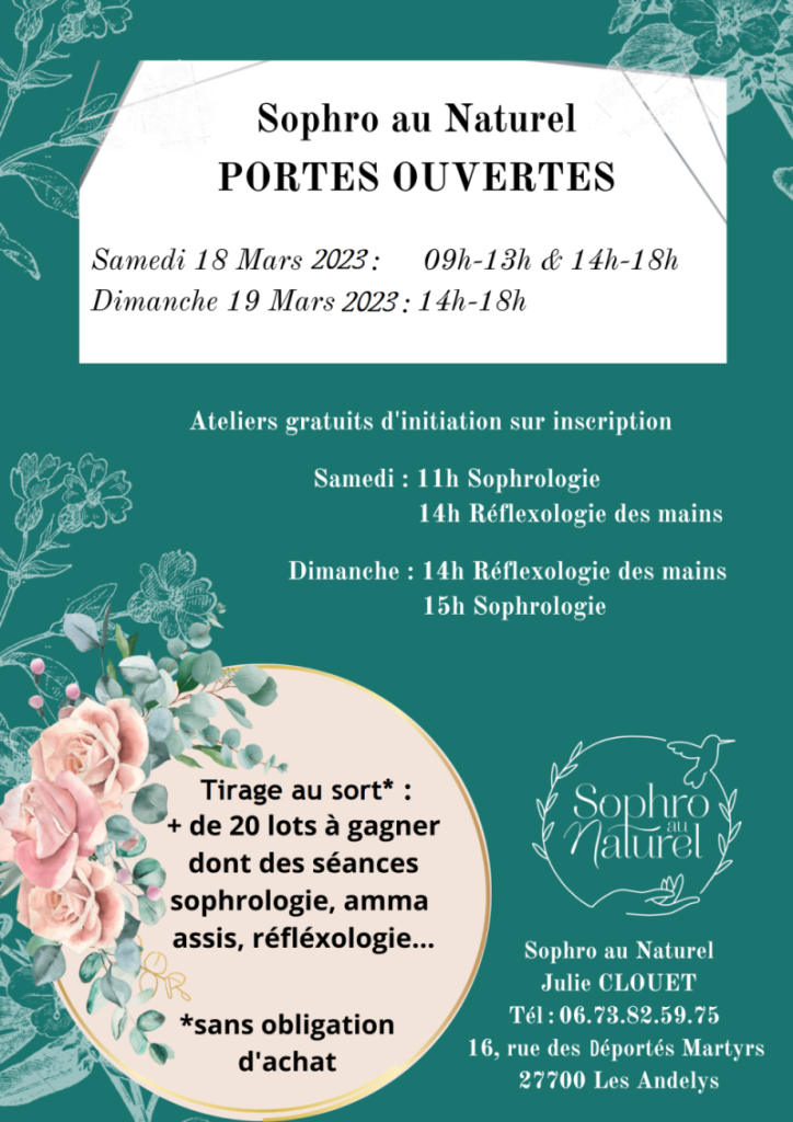 Portes Ouvertes Sophro au Naturel les andelys sophrologie réflexologie