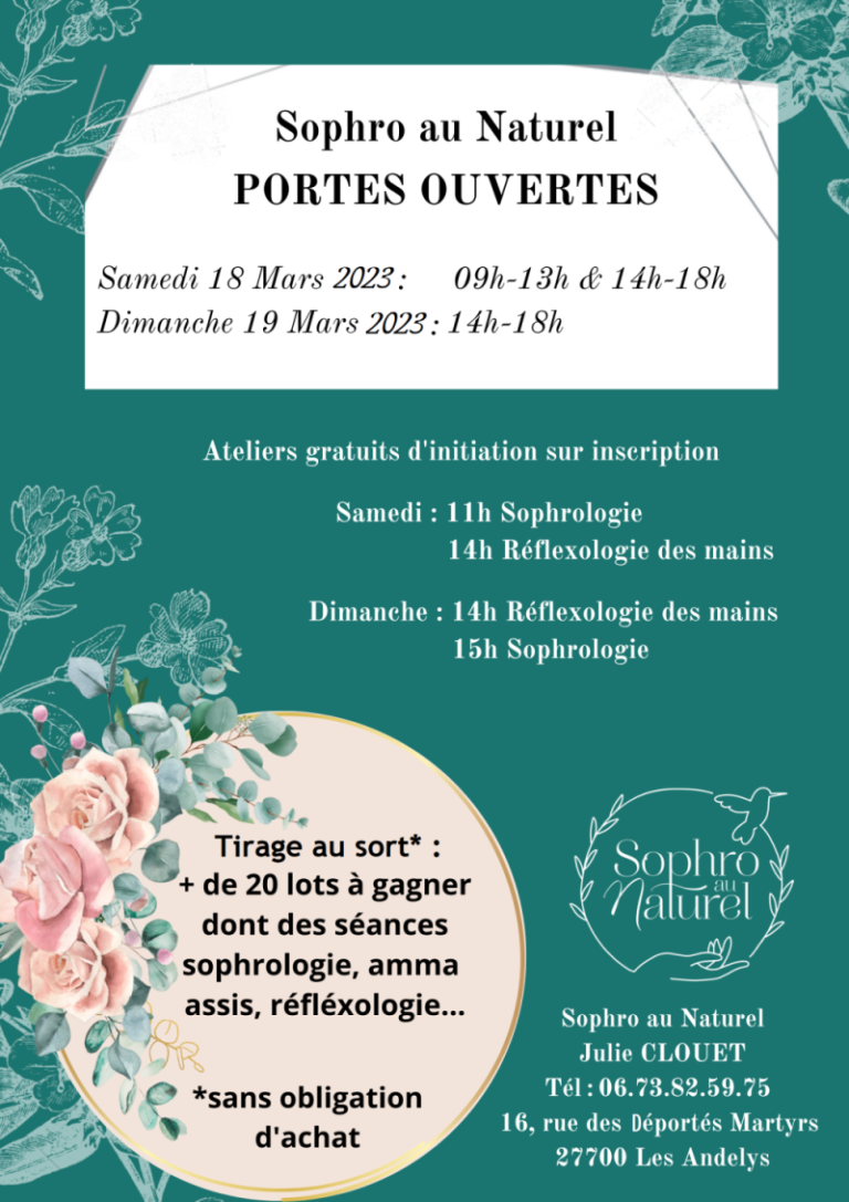 Portes Ouvertes Sophro au Naturel les andelys sophrologie réflexologie